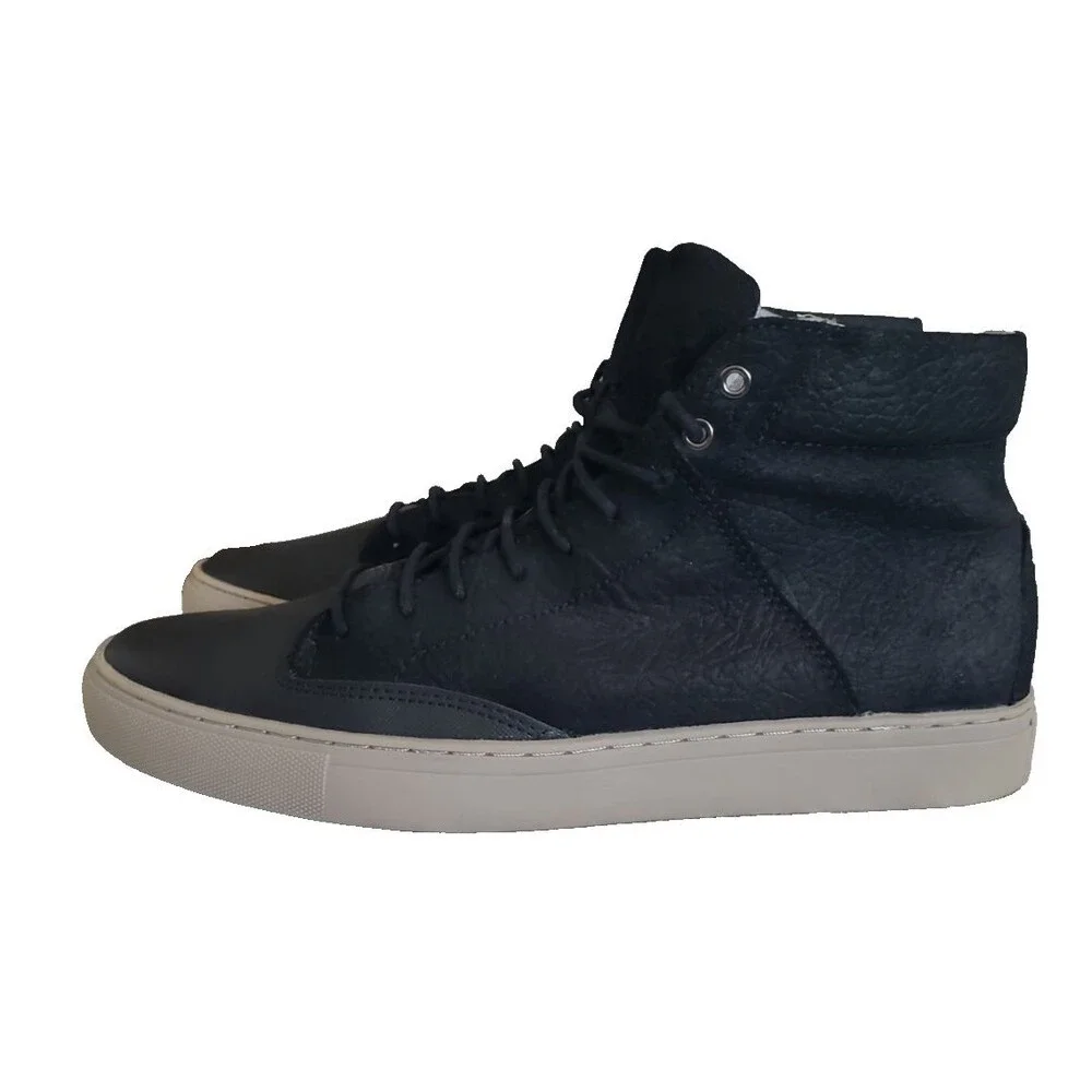 TCG Porter Oil Black High Top Sneakers Size 10 US EU 43 Leather Shoes